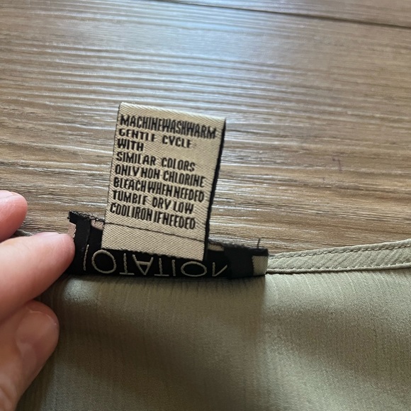 Notations Woman Olive Button-Down Blouse 1x - Picture 5 of 8